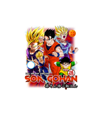 gohan dragonball model alb pe tricou