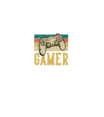 Retro gamer model negru pe tricou