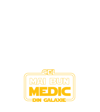 Cel mai bun medic din galaxie model albastru închis pe tricou