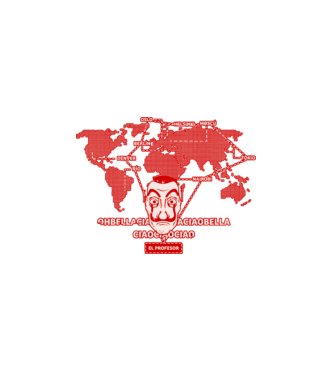 la casa de papel map model alb pe tricou