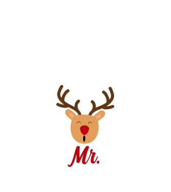 Mr. Reindeer Christmas couple model alb pe tricou