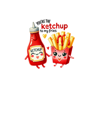 Ketchup to my Fries model alb pe tricou