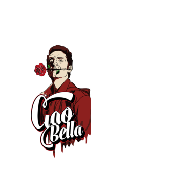 ciao bella berlin rose model alb pe tricou