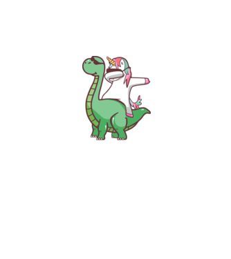 Dinozaur dabunicorn model negru pe tricou