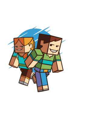 Minecraft model albastru deschis pe tricou