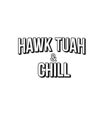 Hawk tuah and chill netflix model alb pe tricou