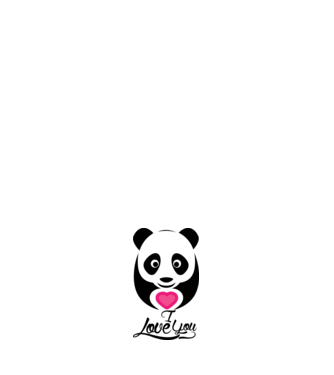PandaHeart model negru pe tricou