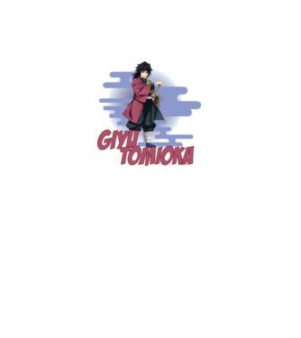 Demon Slayer Giyu model alb pe tricou