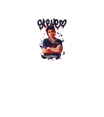 steve stranger things model gri pe tricou
