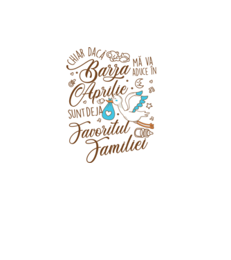 Favoritul familiei APRILIE model alb pe tricou