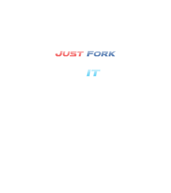 Just Fork It model negru pe tricou