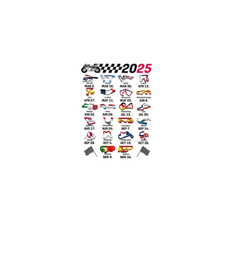 MOTOGP 25 CALENDAR alb model alb pe tricou