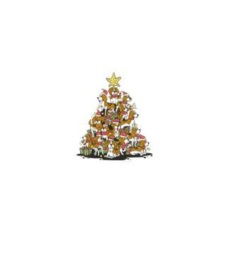 beagle christmas tree model negru pe tricou