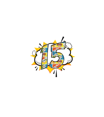 Birthday Comic Number 15 model turcoaz pe tricou