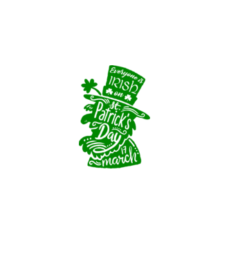 Everyone is irish leprechaun model alb pe tricou