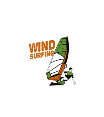 Wind Surf model negru pe tricou