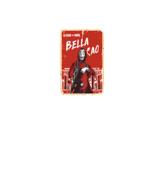 bella ciao poster retro model negru pe tricou