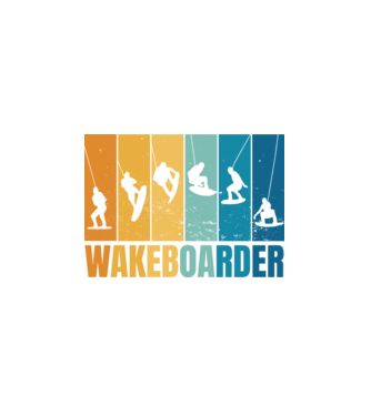 Wakeboard model alb pe tricou