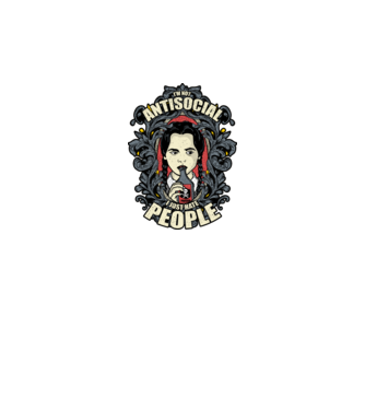 Wednesday - Im not antisocial model negru pe tricou