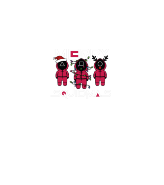 Merry squidmas model negru pe tricou