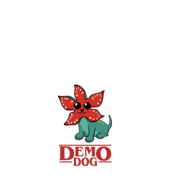 cute demodog model negru pe tricou