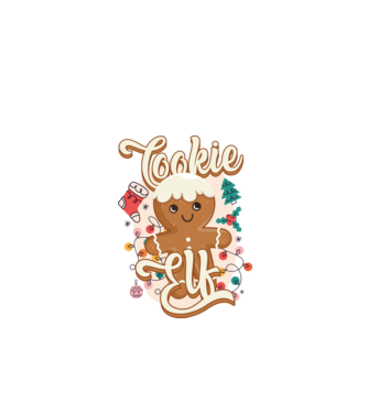Cookie elf model alb pe tricou