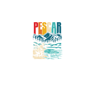 Pescar retro model negru pe tricou