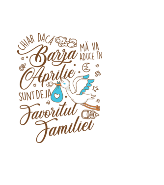 Favoritul familiei APRILIE model albastru deschis pe tricou
