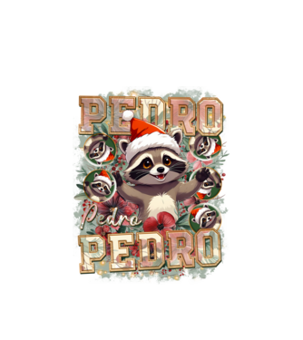 Pedro pedro flower xmas model alb pe tricou