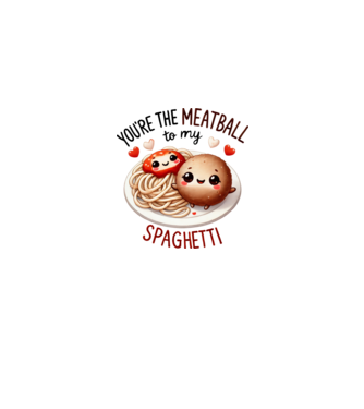 Meatball to my Spaghetti model alb/roșu pe tricou