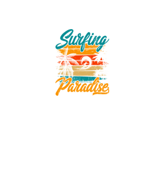 Surfing Paradise model negru pe tricou