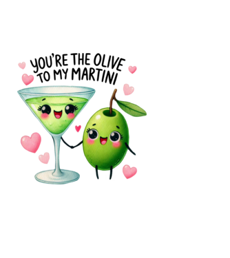 Olive to my Martini model alb pe tricou