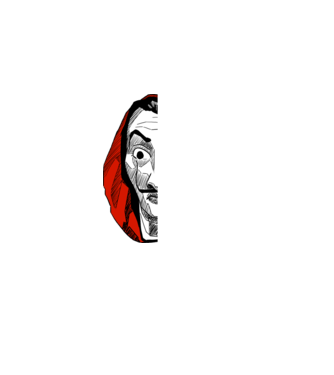 classic logo money heist model negru pe tricou