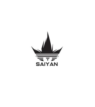 saiyan logo model alb pe tricou