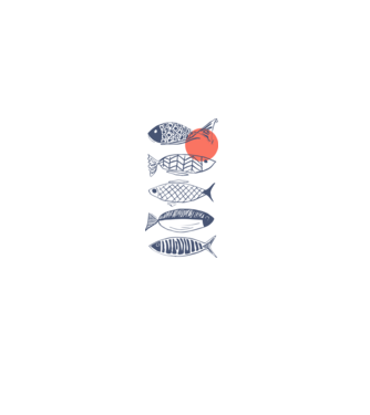 Fish model alb pe tricou