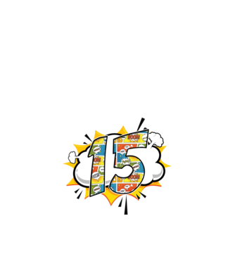 Birthday Comic Number 15 model albastru închis pe tricou