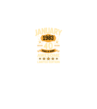 January 1983 40 years of being limited edition model albastru jeanși pe tricou