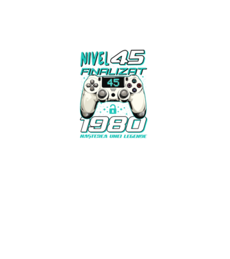 Nivel finalizat 45 1980 model negru pe tricou