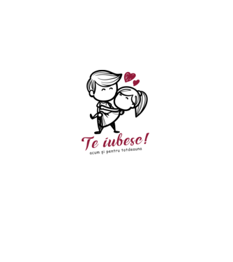te iubesc! model alb pe tricou