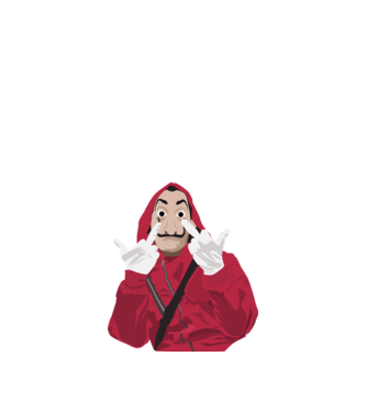 money heist fcku model negru pe tricou