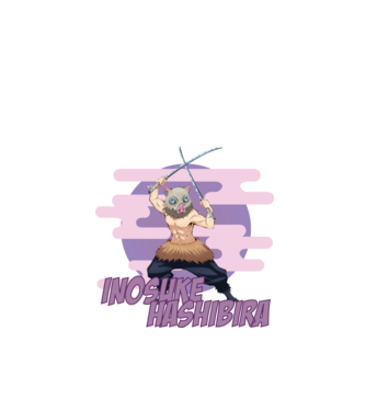 Demon Slayer Inosuke model alb pe tricou