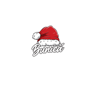 bunică Santa Hat model negru pe tricou