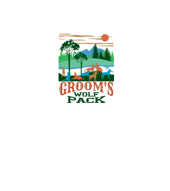 Grooms wolf pack model alb/roșu pe tricou
