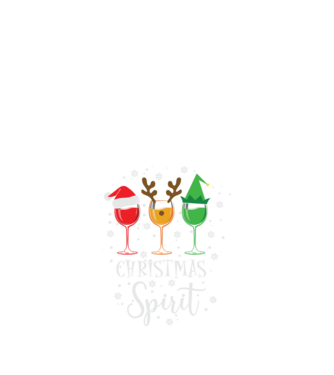 Christmas spirit wine model negru pe tricou