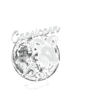 Zodiac femeie CAPRICORN retro model negru pe tricou