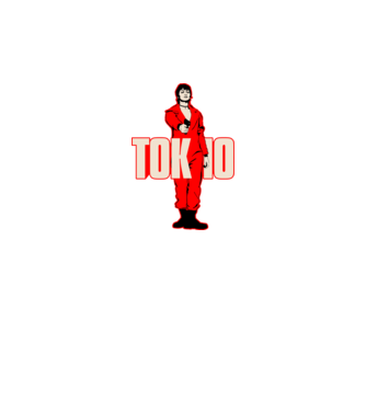 tokyo la casa de papel model negru pe tricou