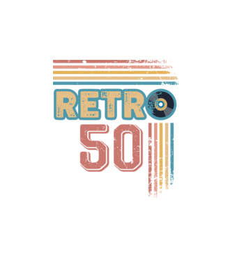 Retro 50 Birthday model alb pe tricou