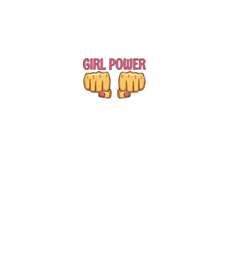 Girl Fist model alb pe tricou