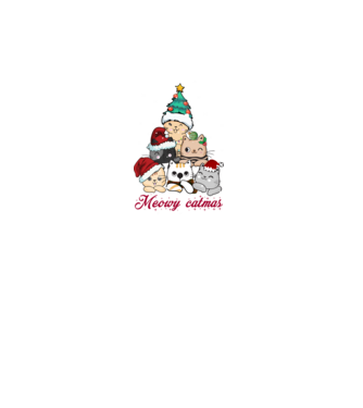 Meowy catmas model alb pe tricou