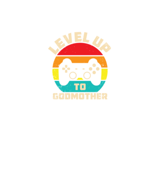 Level Up Godmother model negru pe tricou